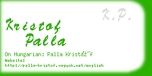 kristof palla business card